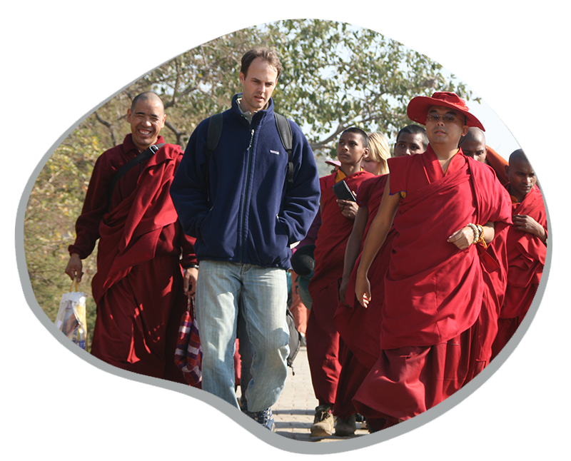 Cort with Mingyur Rinpoche in Rajgir, India, 2007